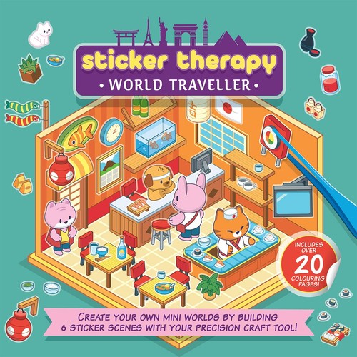 Igloo Books Sticker Therapy World Traveller sticker book, imported from the UK