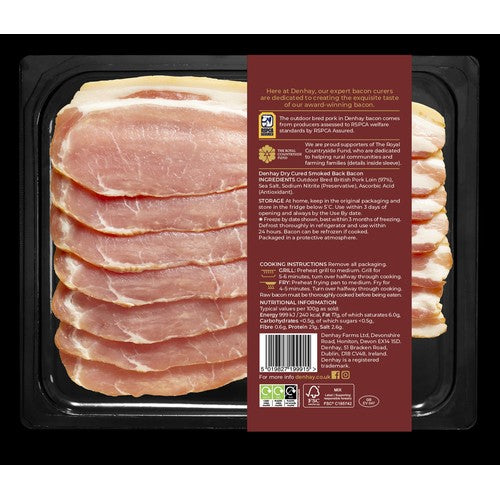 Denhay dry cured smoked back bacon 200g - British product