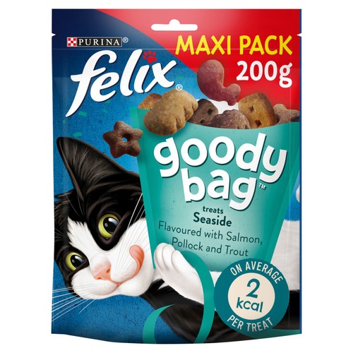 Felix salmon pollock and trout cat treats in a pouch - British product