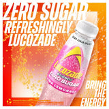 Lucozade energy drink Zero Sugar Pink Lemonade 4x380ml, imported from the UK