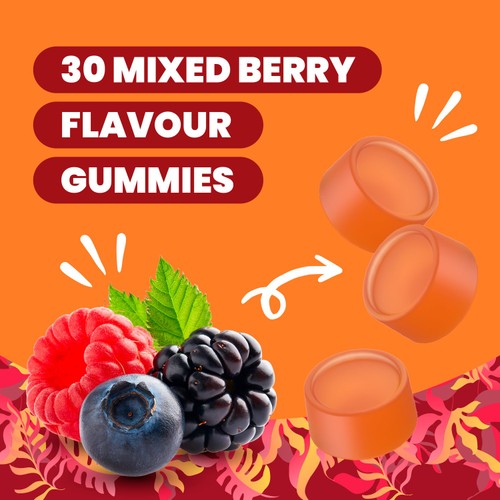Haliborange mixed berry flavour gummy supplement 30 pack, UK version