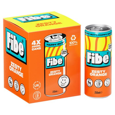 M&S Fibe Zesty Orange Canned Fibre Drink 4 x 250ml- Buy online at McGrocer