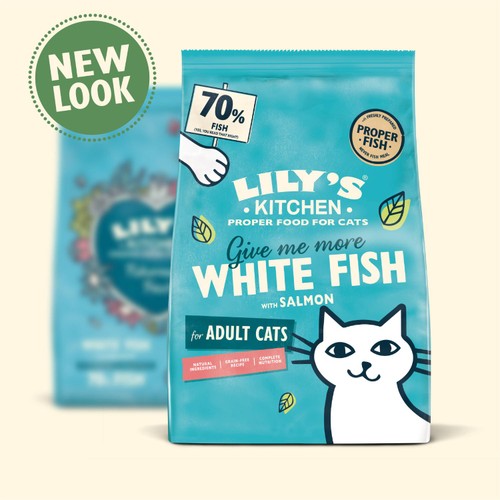 Lily's Kitchen white fish with salmon dry cat food, UK version