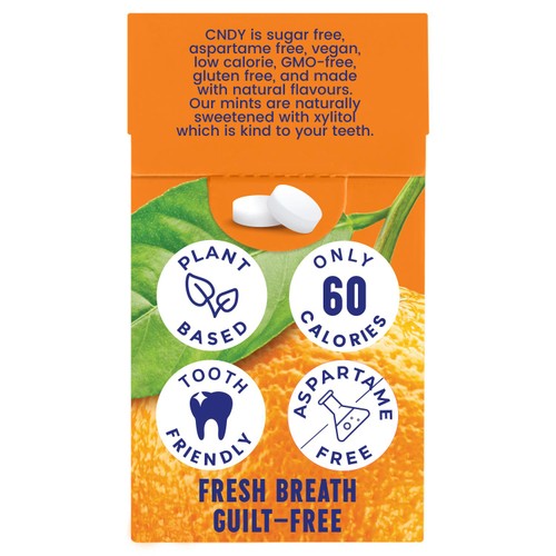 CNDY orange sugar free mints 25g - British product