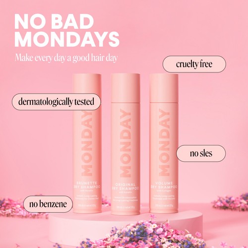 MONDAY ORIGINAL dry shampoo aerosol can (British brand)