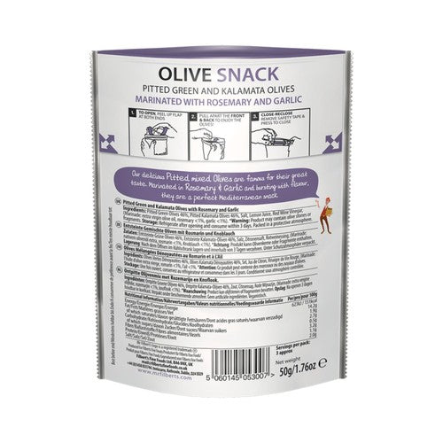 Mr Filbert's mixed olive snacks 50g, imported from the UK