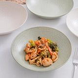 KitchenCraft Stoneware Coupe 22cm Bowl Set, Green