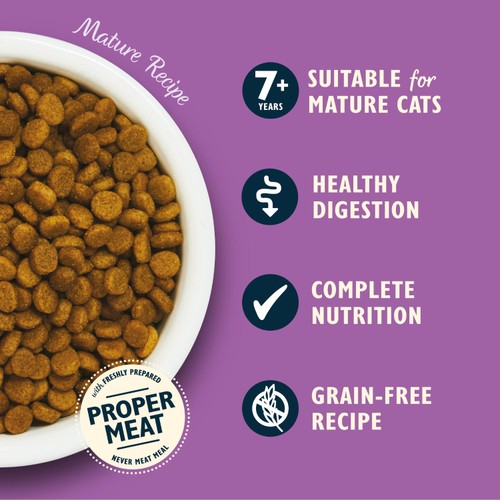Lily's Kitchen white fish & turkey senior cat dry food 800g, UK version
