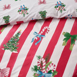 Catherine Lansfield Christmas Stripe Double Duvet Set