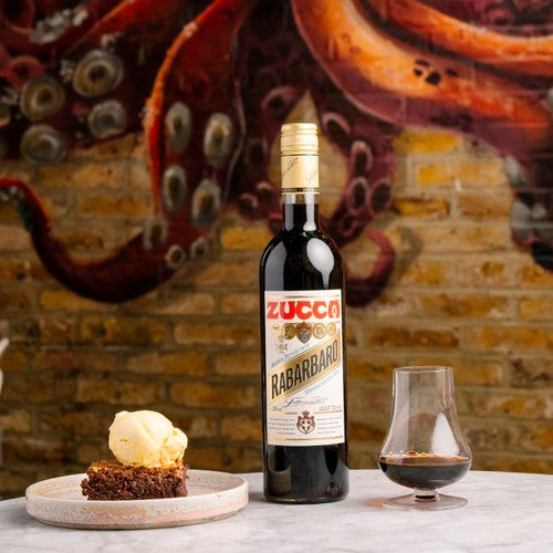Zucca Rabarbaro herbal liqueur 70cl, imported from the UK