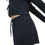 M&S Rib Pointelle Lounge Shortie Set, XL, Navy