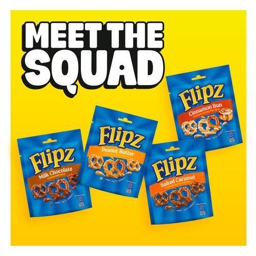 Flipz cinnamon bun flavour coated pretzels 90g - British product