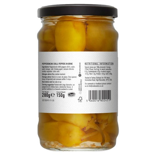 Cooks & Co Green Pepperoncini Peppers 280g - British product