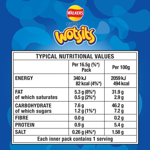 Walkers Wotsits Really Cheesy corn snacks 20x16.5g multipack (British brand)
