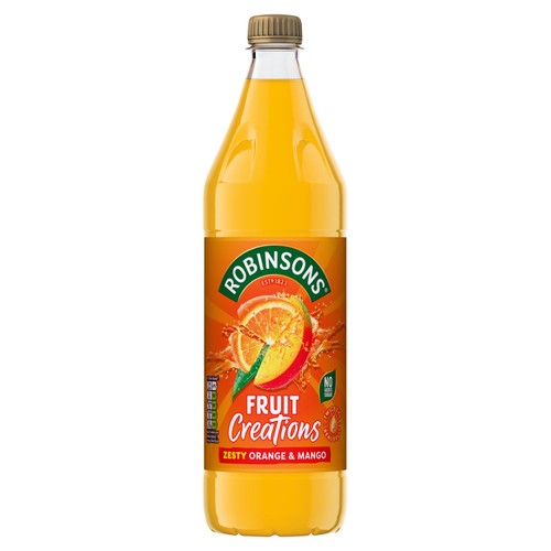Robinsons Orange & Mango No Added Sugar Squash 1L, imported from the UK
