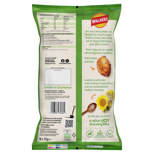 Walkers pickled onion crisps 6-bag multipack (British brand)