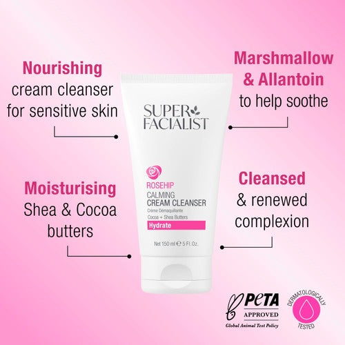Super Facialist Rose Creamy Cleanser 150ml (British brand)