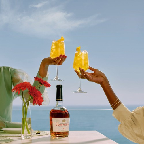 Courvoisier VS Cognac Brandy bottle - British product