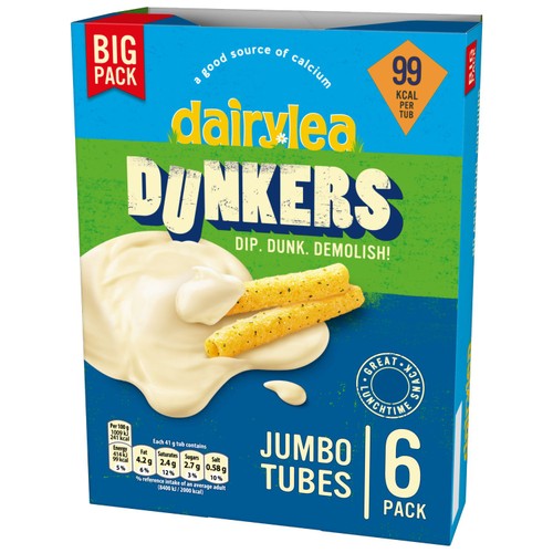 Dairylea cheese dip snack with jumbo tubes 6 x 41g - British product