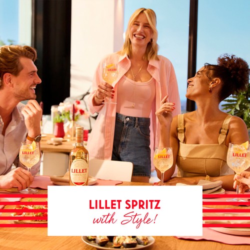 Lillet Blanc white wine-based aperitif bottle, UK version