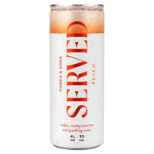 Served peach hard seltzer 250ml (British brand)
