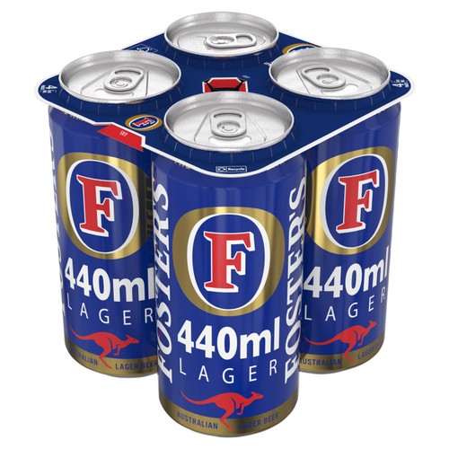 Foster's lager beer cans pack, imported from the UK