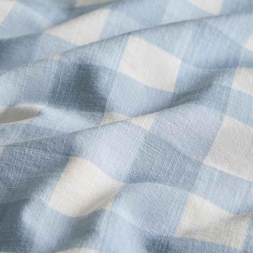 M&S cotton gingham bedding set in blue for single bed, imported from the UK