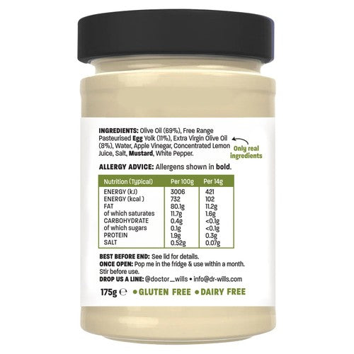 Dr Will's all natural olive oil mayonnaise - British product