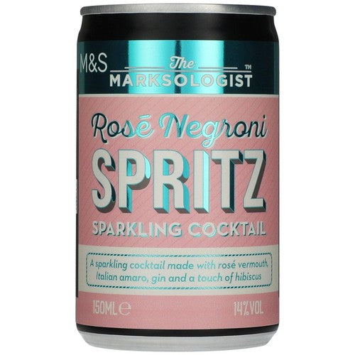 M&S Rose Spritz Negroni sparkling cocktail 150ml, imported from the UK