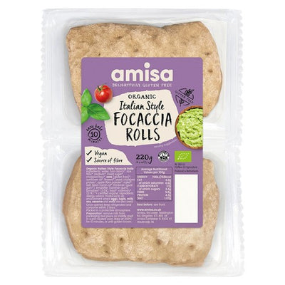 M&S Amisa Organic Gluten Free Part Baked Focaccia Rolls 220g- Buy online at McGrocer