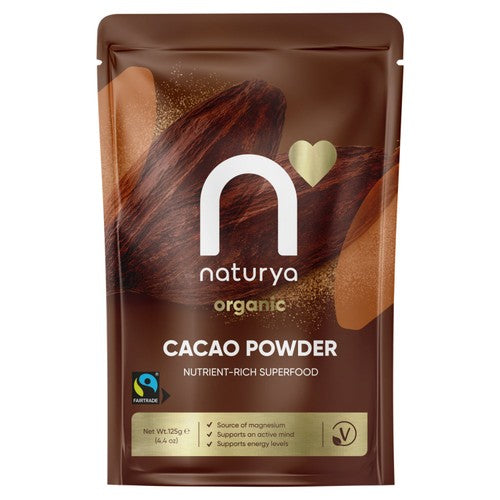 Naturya organic fair trade cacao powder 125g, imported from the UK