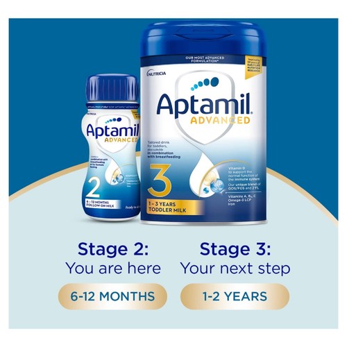 Aptamil Advanced 2 Follow On Formula Baby Milk Liquid 6-12 Months