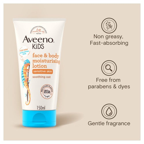 Aveeno Kids Face and Body Moisturising Lotion for Sensitive Skin 150ml - British product