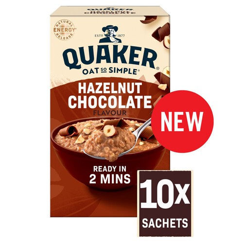 Quaker Oat So Simple Hazelnut Chocolate Porridge Cereal Sachets