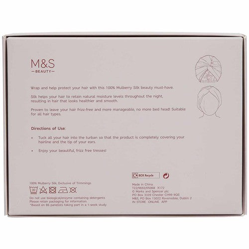 M&S Pure Mulberry Silk Hair Wrap in charcoal, UK version