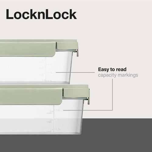 LocknLock NestnLock Sage Green food storage container set 3pc, UK version