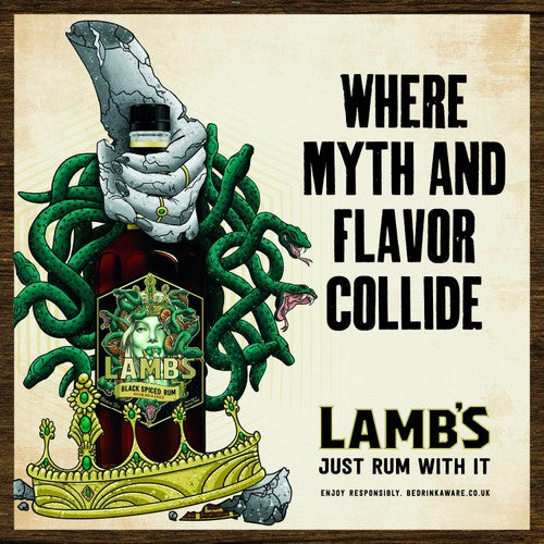Lamb's Black Spiced Rum 70cl medium bodied bottle, UK version