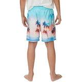 MS Boys Sunset Palm Print Swim Short 6-7 Years Multi