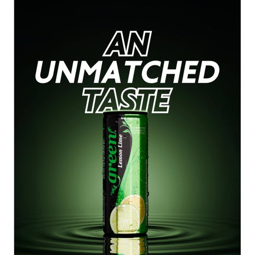 GREEN COLA Green Lemon and Lime carbonated beverage in a can, UK version