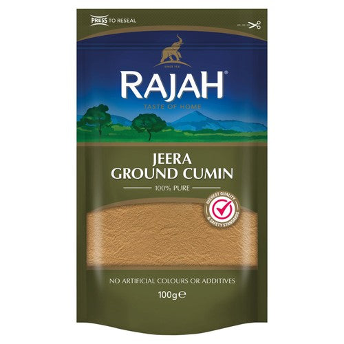 Rajah Ground Cumin Jeera Powder 100g, imported from the UK