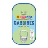 M&S sardines in olive oil 120g, imported from the UK