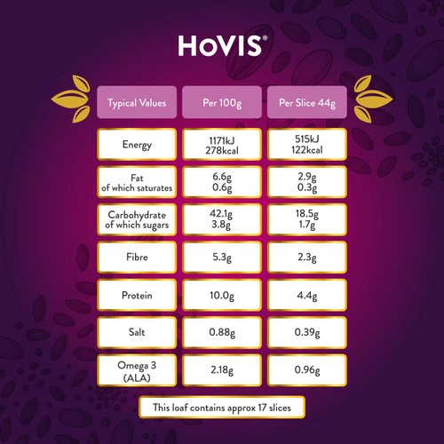 Hovis Seed Sensations seven seeds bread 800g, UK version