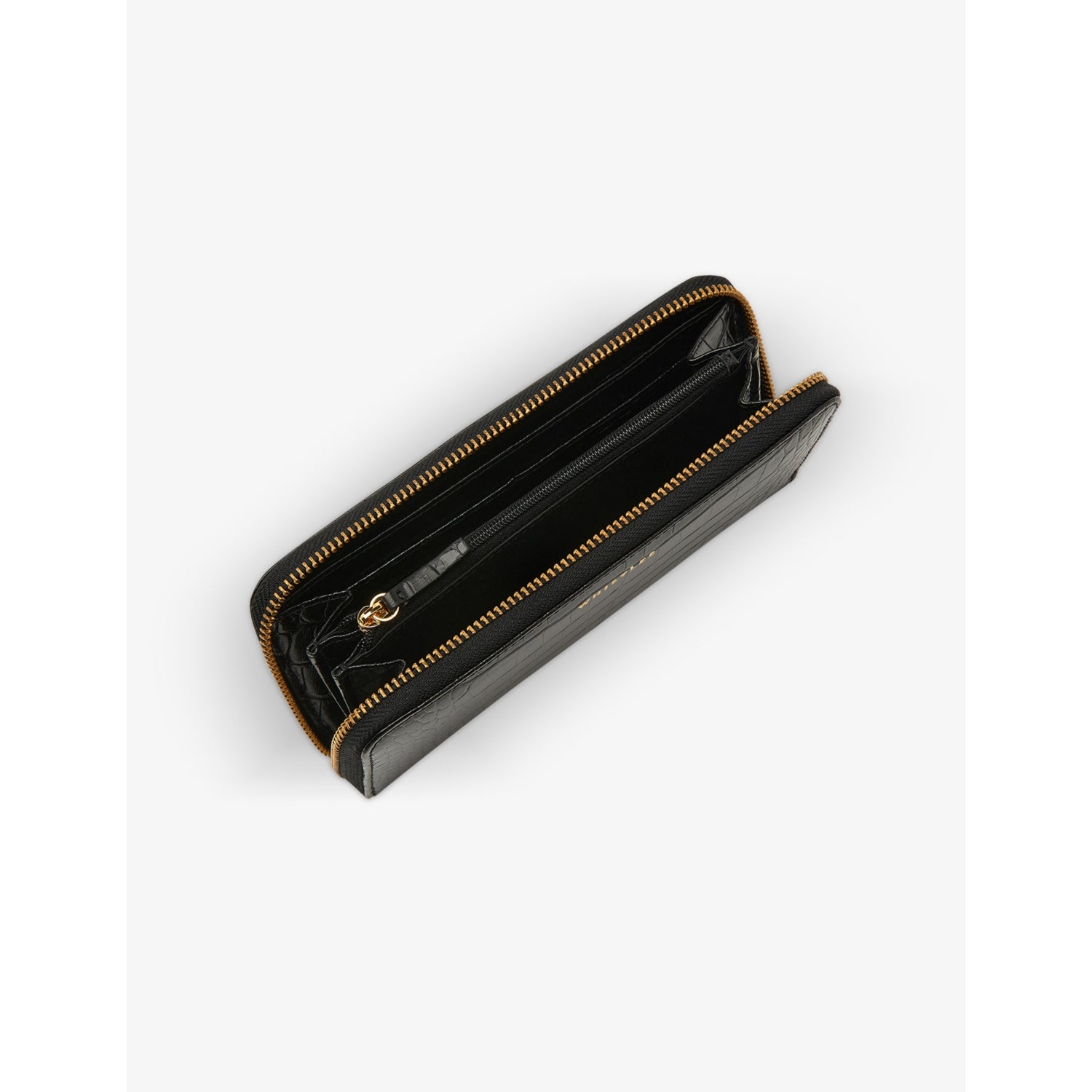 Whistles crocodile-embossed leather purse, imported from the UK