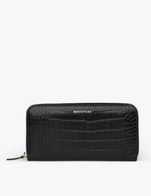 Whistles crocodile-embossed leather purse, imported from the UK