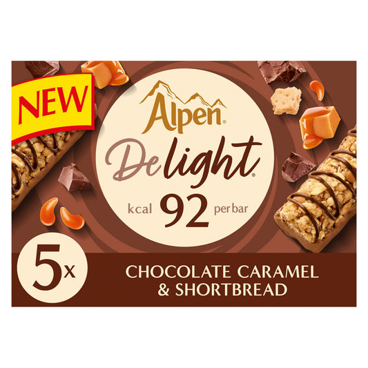 Alpen Delight 5 Chocolate Caramel & Shortbread Bars 120g GOODS ASDA   
