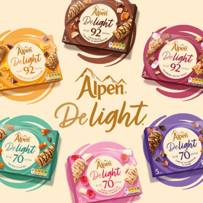 Alpen Delight chocolate caramel & shortbread cereal bars 120g - British product