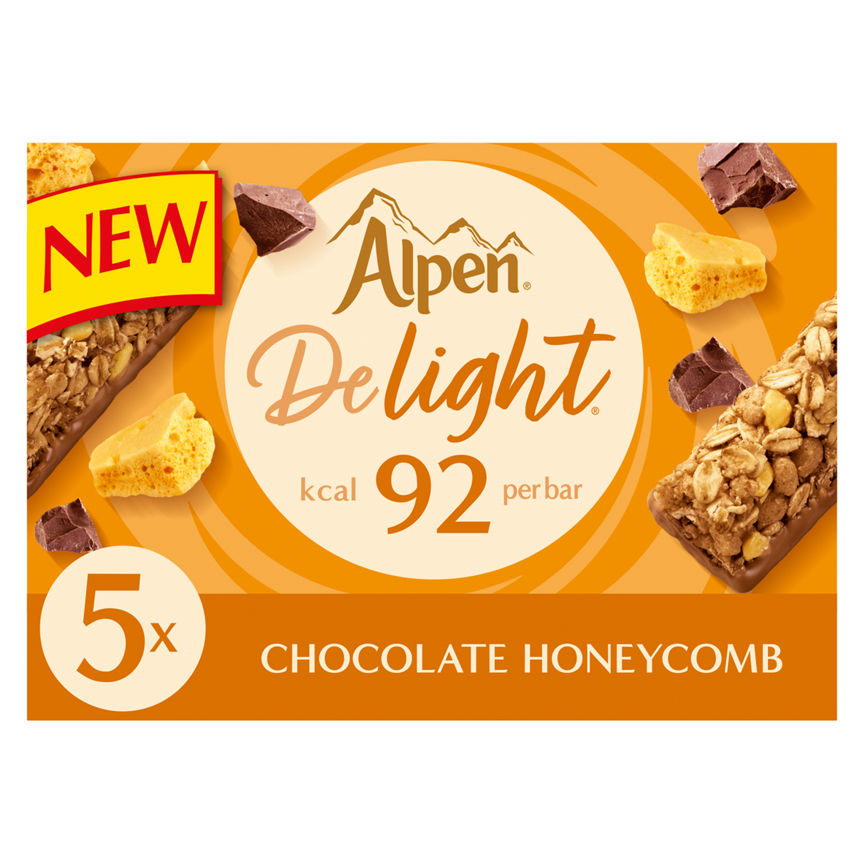 Alpen Delight 5 Chocolate Honeycomb Cereal Bars 120g