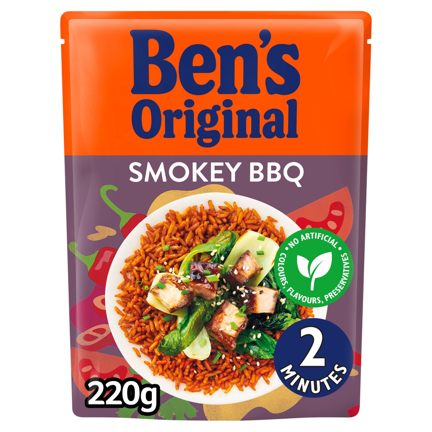 Ben's Original Smokey BBQ Microwave Rice 220g - British product