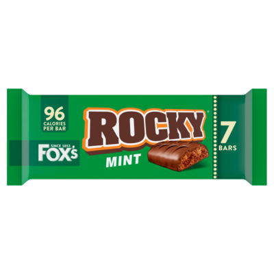 Fox's Rocky Mint chocolate biscuit bars multipack 7 bars, imported from the UK