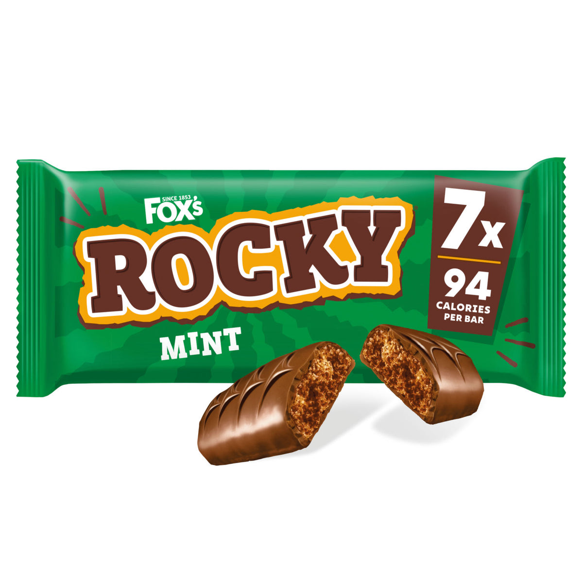 Fox's Rocky Mint biscuit bars multipack 138g, imported from the UK